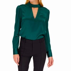 Veronica Beard Emerald Silk Top
